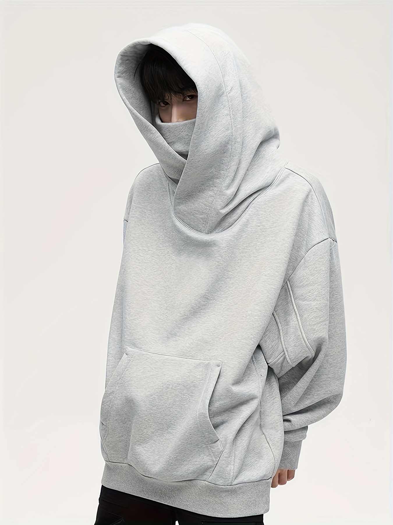 Baggy Heavy Grey Hoodie Baggy Heavy 600 GSM 100% Cotton Cropped