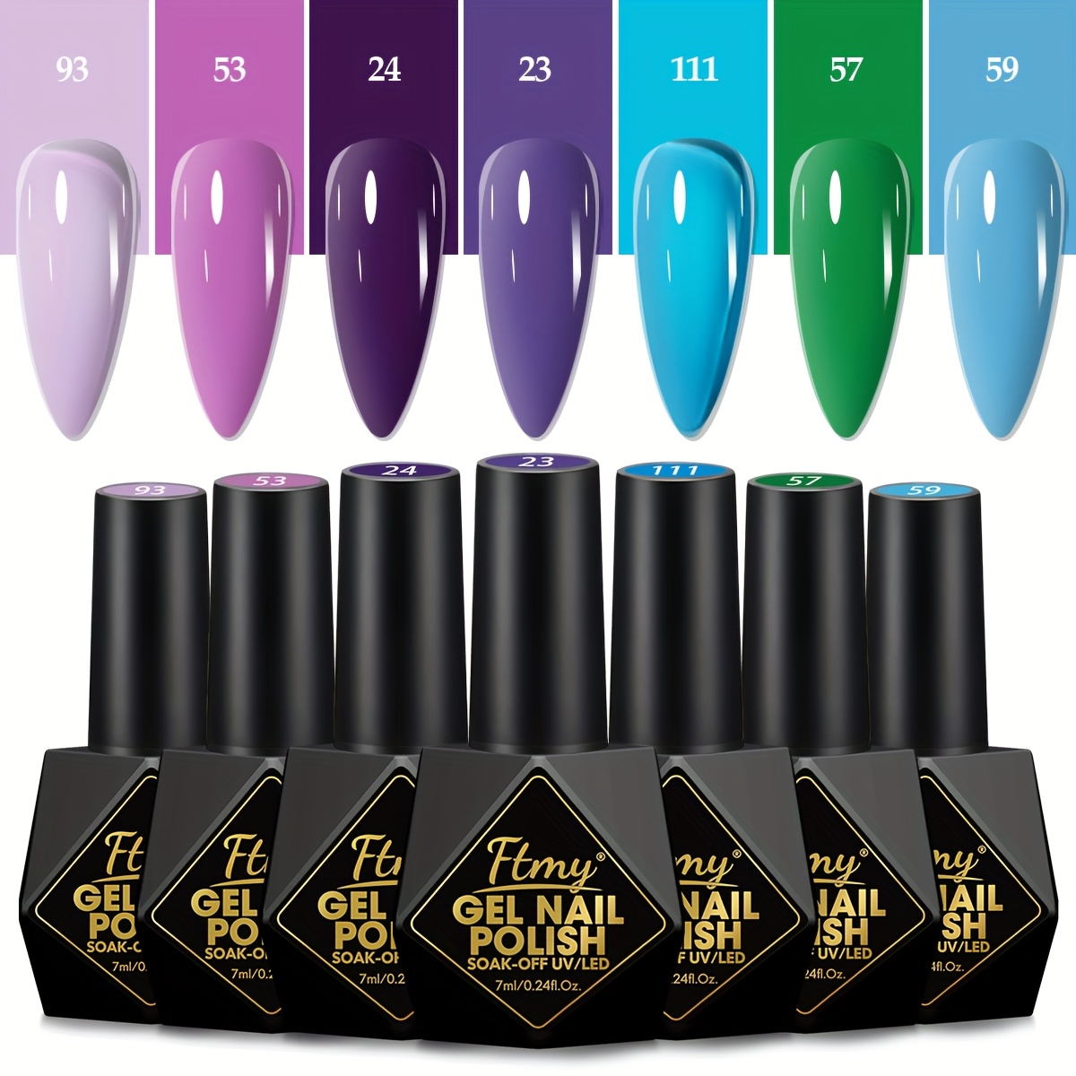 7Pcs Set 7Ml Gel Nail Polish Autumn Trendy Pink Semi