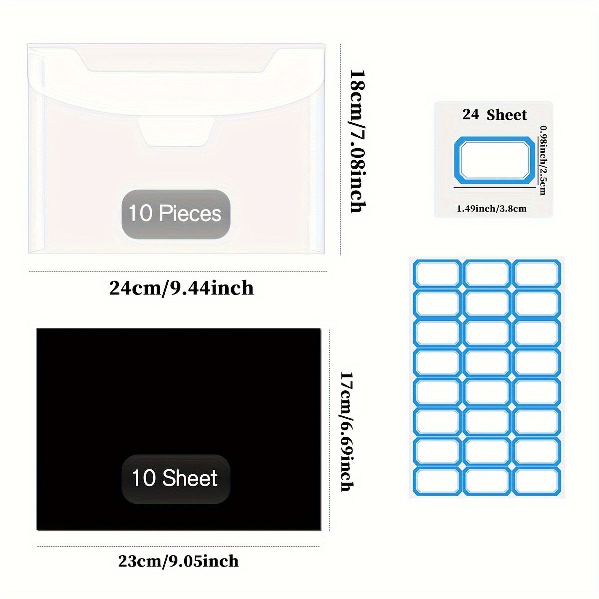 Boho-chic Scrapbooking Organizer Set - 20pcs Stamp & Die Storage Bags With Magnetic Sheets, Plastic Envelopes For Templates And Cutting Dies, Includes Sticky Index Tabs, 9.4x7"