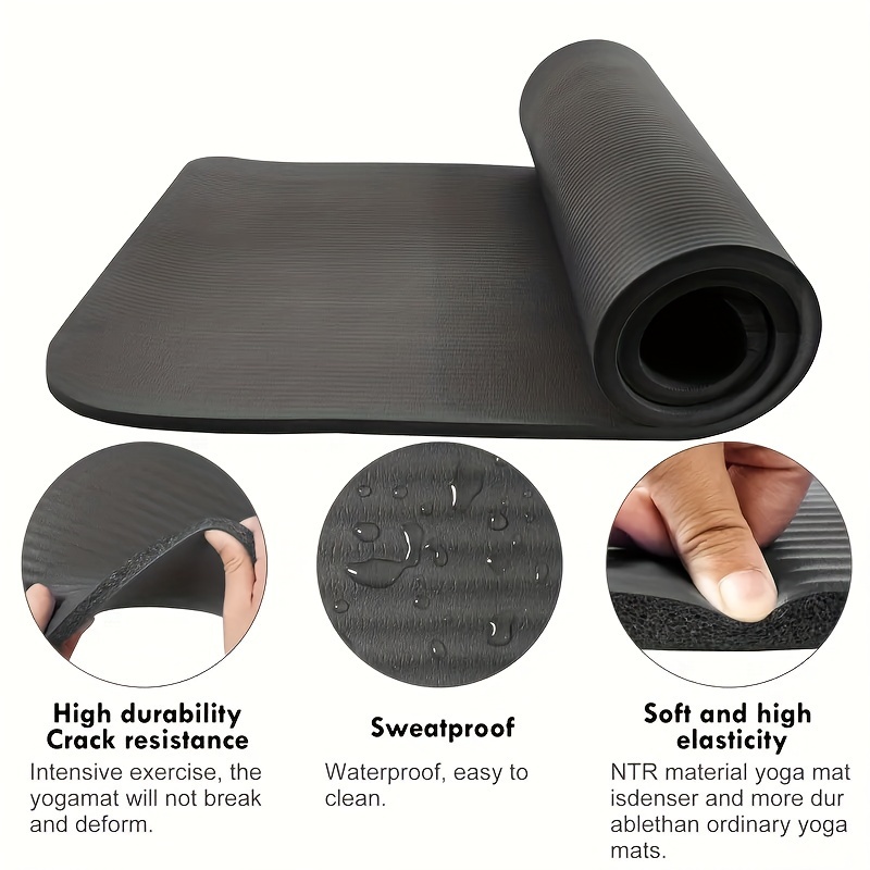 extra thick non slip yoga mat shock absorbing durable nbr rubber for home fitness training details 3