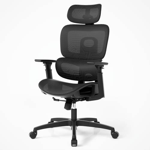 ergonomic office chair with armrests adjustable height swivel mesh desk chair suitable for home office executive computer chair with swivel base handle adjustment system plastic frame cushioned for prolonged sitting