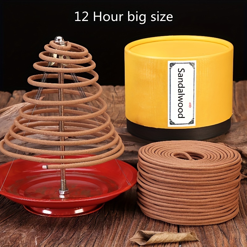 

20pcs Sandalwood Coil Incense With Burner, Large Size, Scent, Yoga, Meditation, Bedroom & Office, Ideal For Christmas, Halloween, Easter, 's Day & Gifts