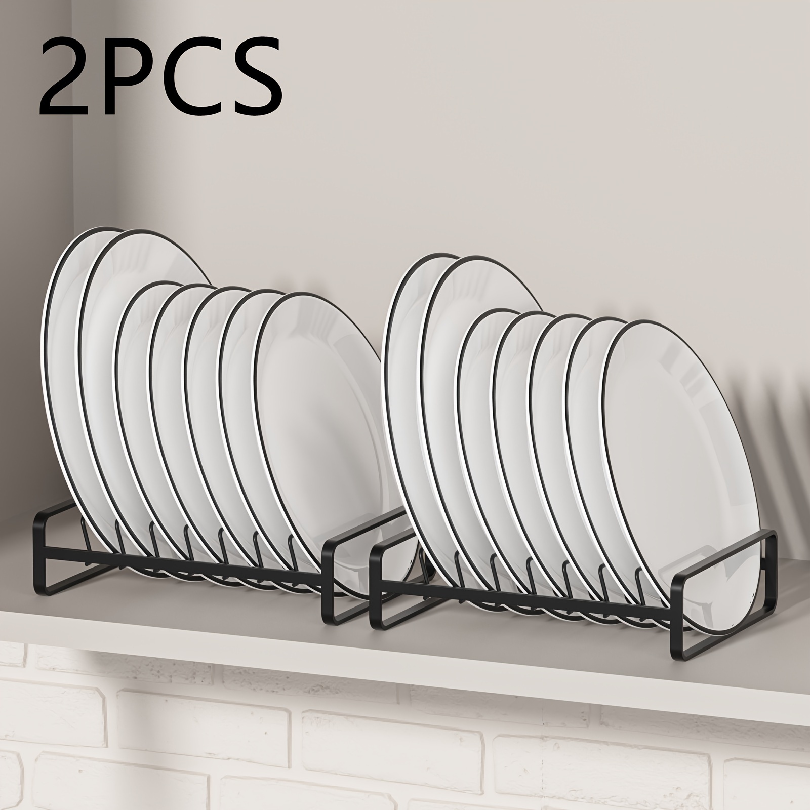 

1pc Plate Holders, Countertop Multi-line Dish Drying Racks, Household Vertical Metal Plate Organizers, For Kitchen Countertop And Cupboard, Kitchen Organizers And Storage, Kitchen Accessories