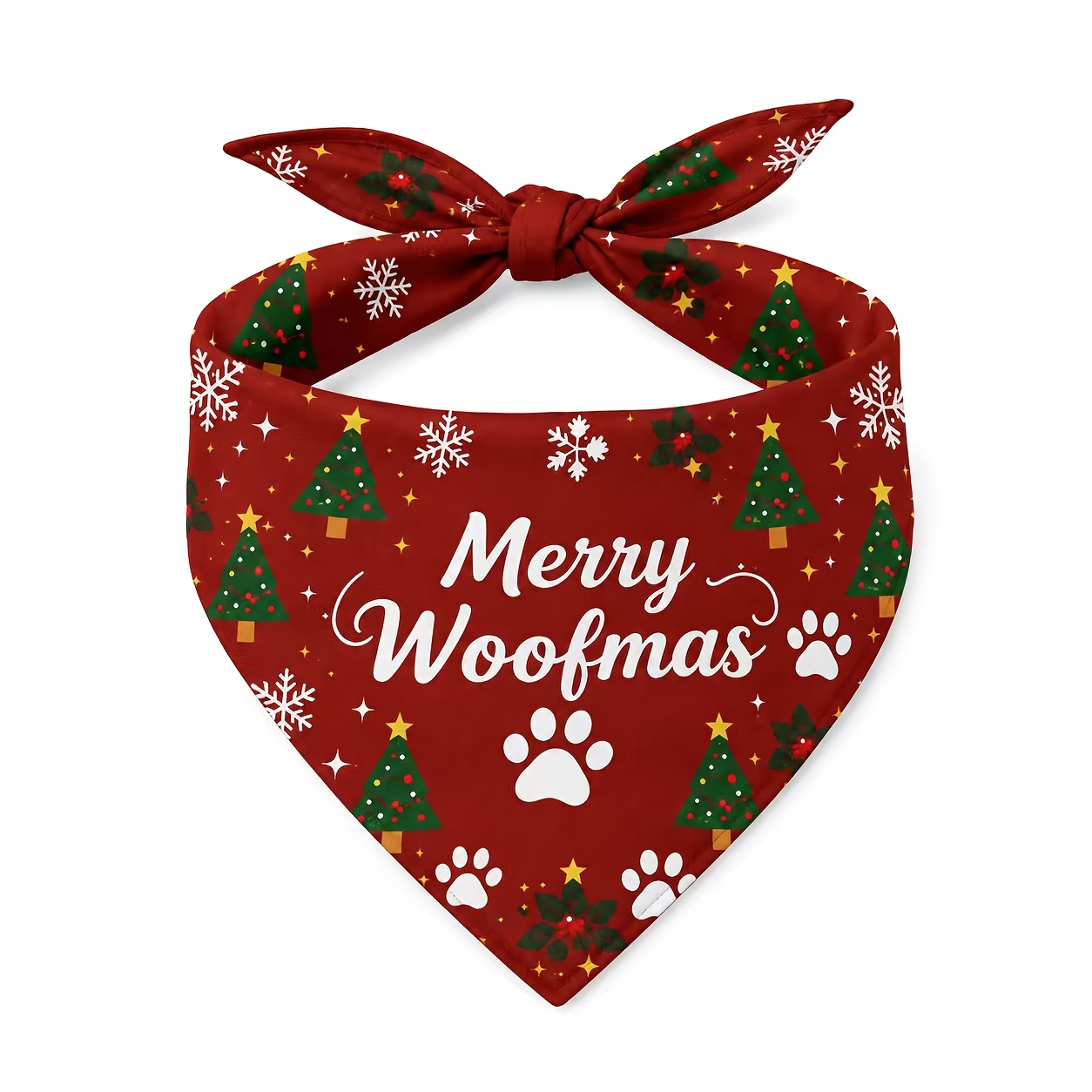 TEMU Pawlove�� Sciarpa Natalizia per Cani Merry Woofmas, Bandana Festiva per Animali Domestici Qualit�, Design con Stampa di , Sciarpa Regolabile con