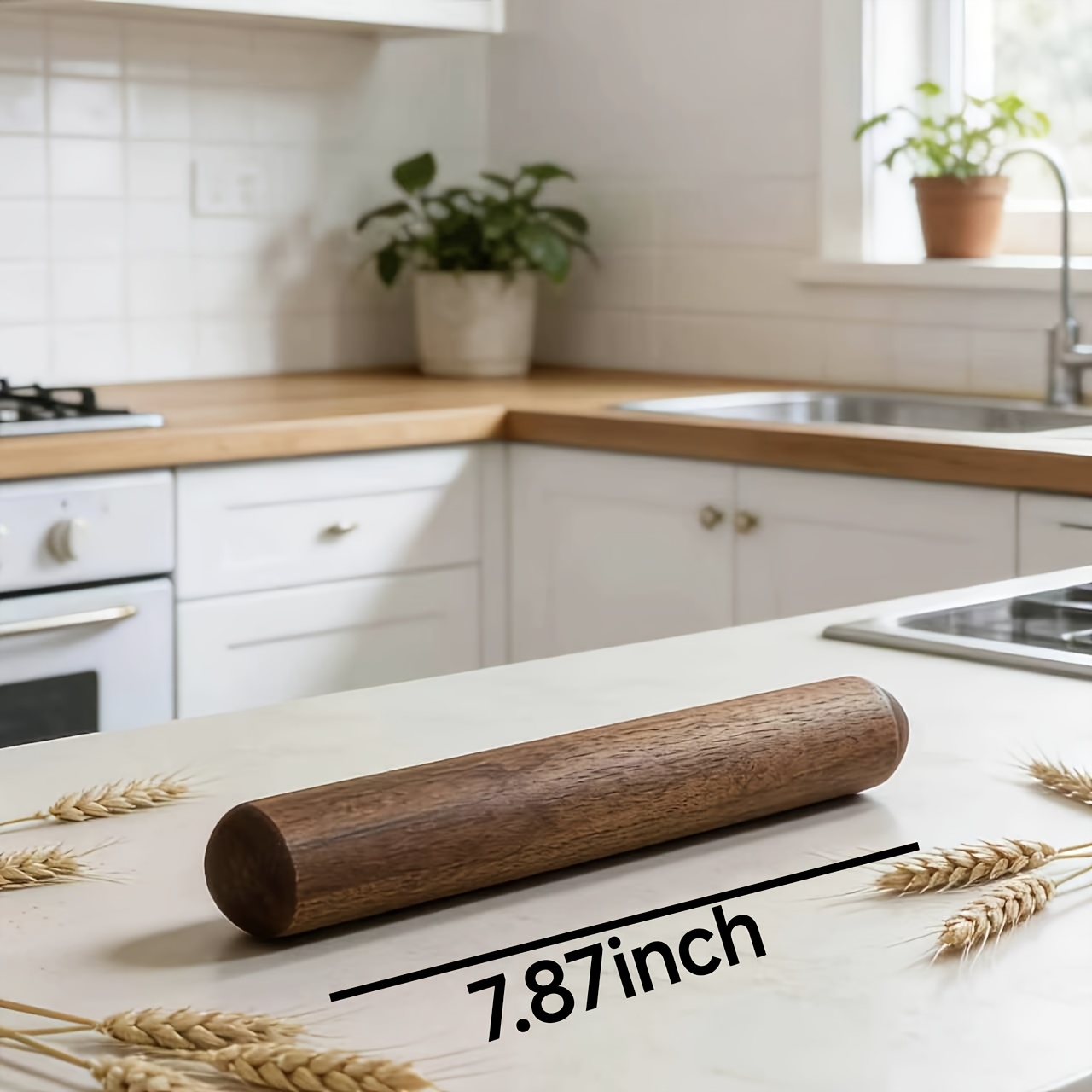 TEMU 1 Wooden Rolling Pin, 7.87 Inches, Suitable For Christmas , Pie , Pizza Dough - Halloween, Hanukkah, Valentine's Day, Thanksgiving, Tool,