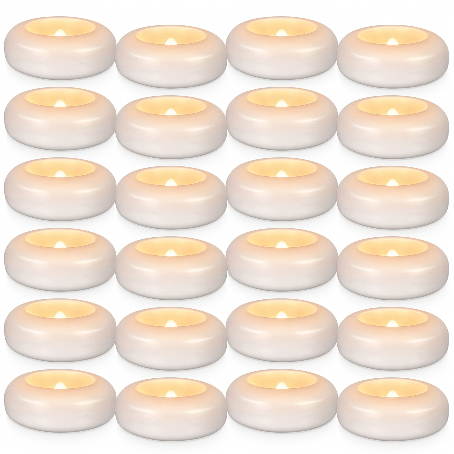 TEMU Christmas 24 Led Floating Candles, 3-inch Flameless Candles (3 X 2.6 Inches), , Can Light Up For 120 Hours, And Closed Water, Very Suitable For