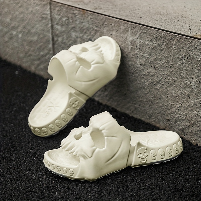 mens fashion skull slide sandals outdoor soft - Temu display picture 1