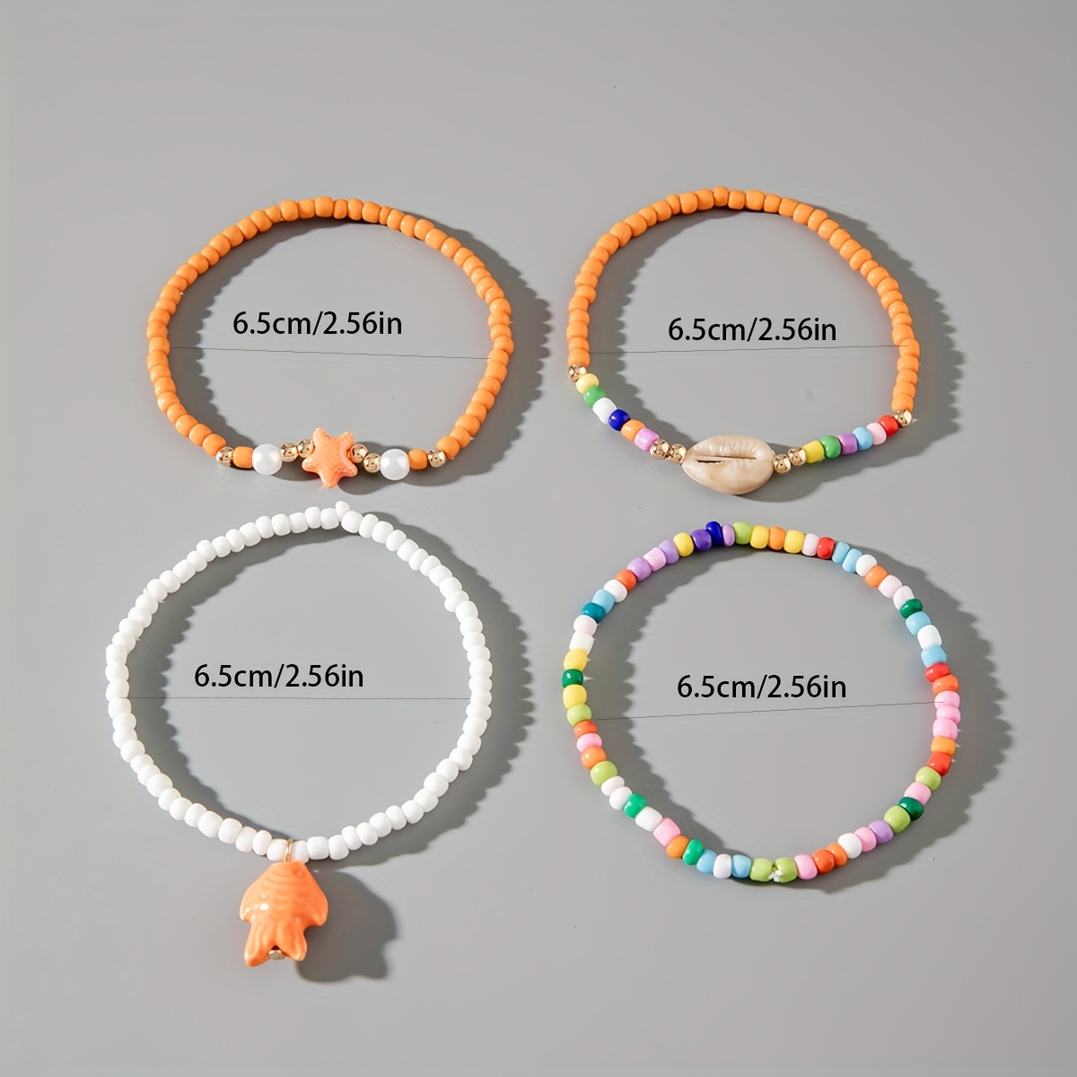 Beach Style Rice Bead and Shell Anklet Set for Women Dance Party