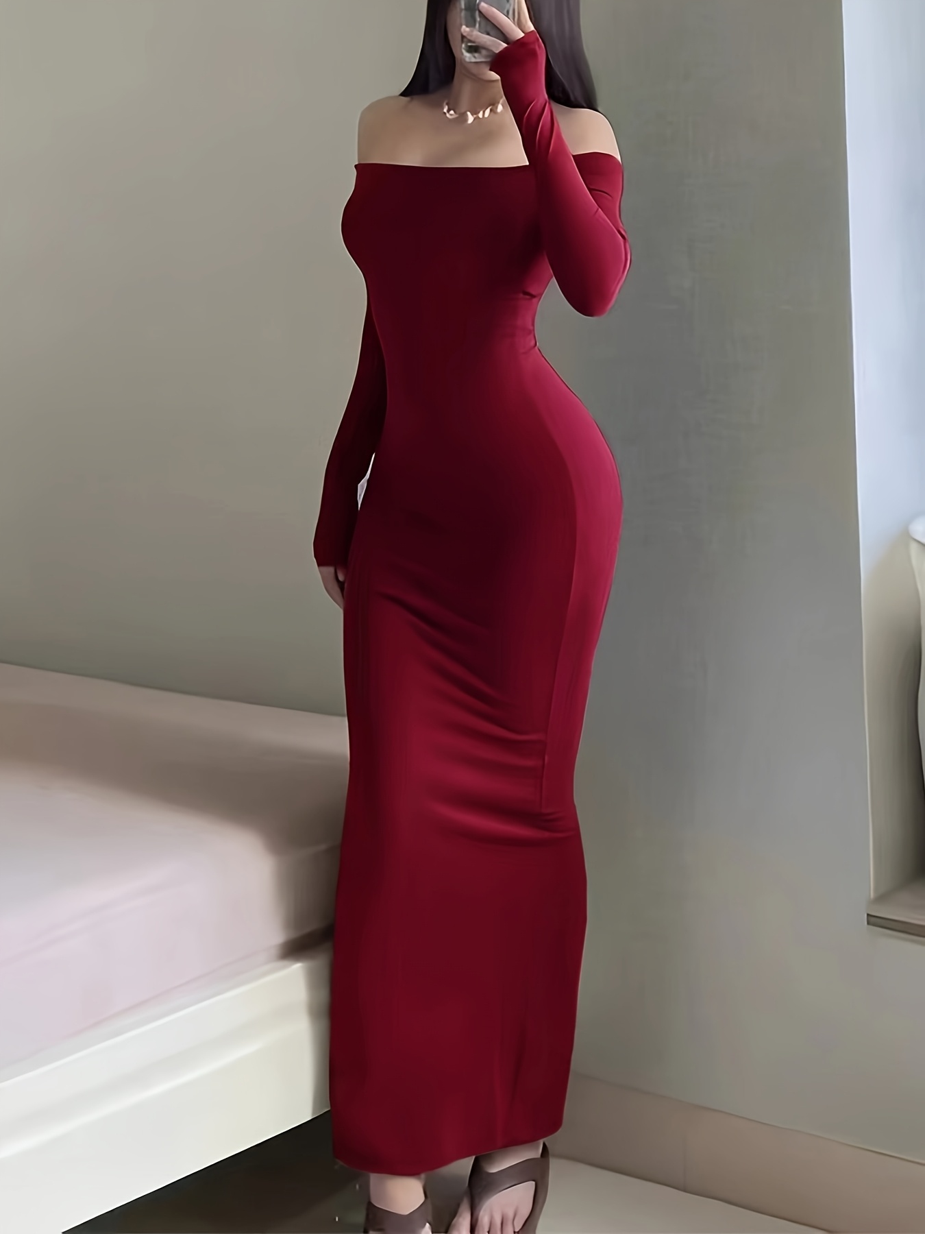 fitted lace wedding dress Red Spaghetti Strap Bodycon Maxi Gown – Elegant Party & Cocktail Dress –  Daisie