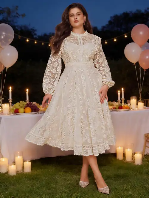 plus size cream lace dress Baltic Born Womens Aphrodite Lace Dress | Vintage Cream