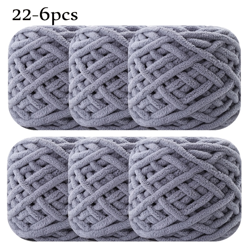 Image of 6pcs/pack 570g/20.1oz Soft Thick Fluffy 1-ply Chunky Yarn 100% Polyester Yarn Diameter 8mm Warm Yarn For Knitting And Crochet Hats, Scarves, Blankets, Bags, Etc, 95g ± 5g/50m/pc