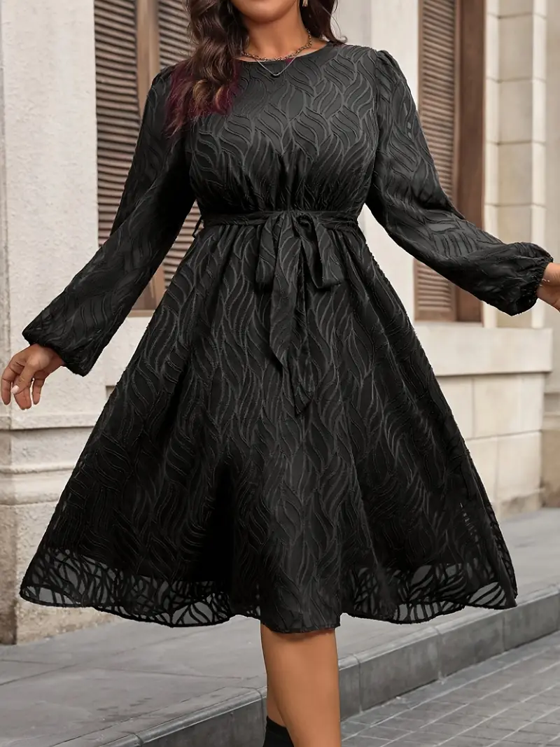 plus size ladies elegant commuter jacquard dress - Temu Mauritius plus size ladies elegant commuter jacquard dress - Temu Mauritius