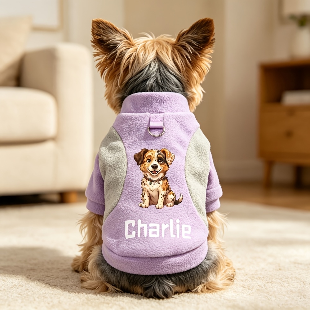 TEMU Custom Thick Warm Sweater, Fall Winter New Personalized Universal Sweatshirt, Pet Clothes, Cute Fleece Sweater For Dogs In Fall Winter,