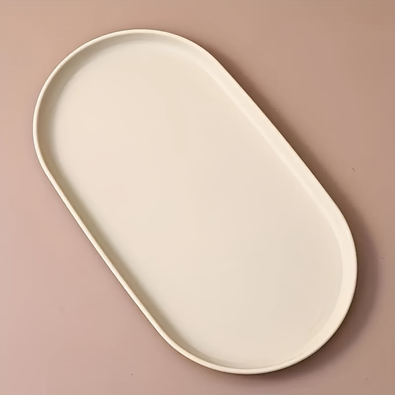 1pc reusable oval tray breakfast fruits tea desserts and coffee cup holder   holidays outdoor dining snacks and kitchen use holiday serving tray fashion tray durable plastic tray decorative tray