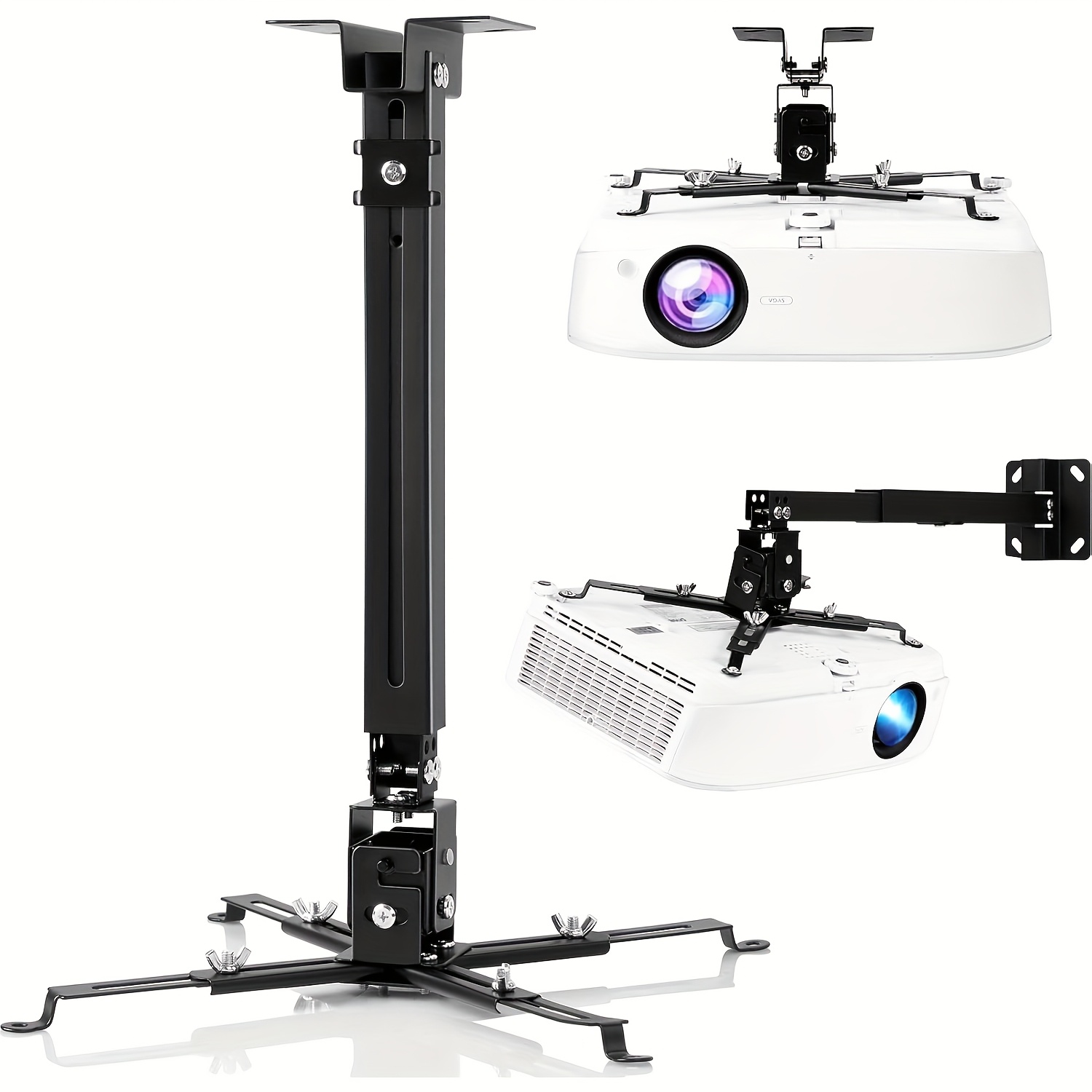 Temu – TEMU Ceiling Mounted Projector Bracket, Compatible With Projectors, Lcd/dlp Projector Bracket, With Adjustable Angle Height And Extendable Arm – 40