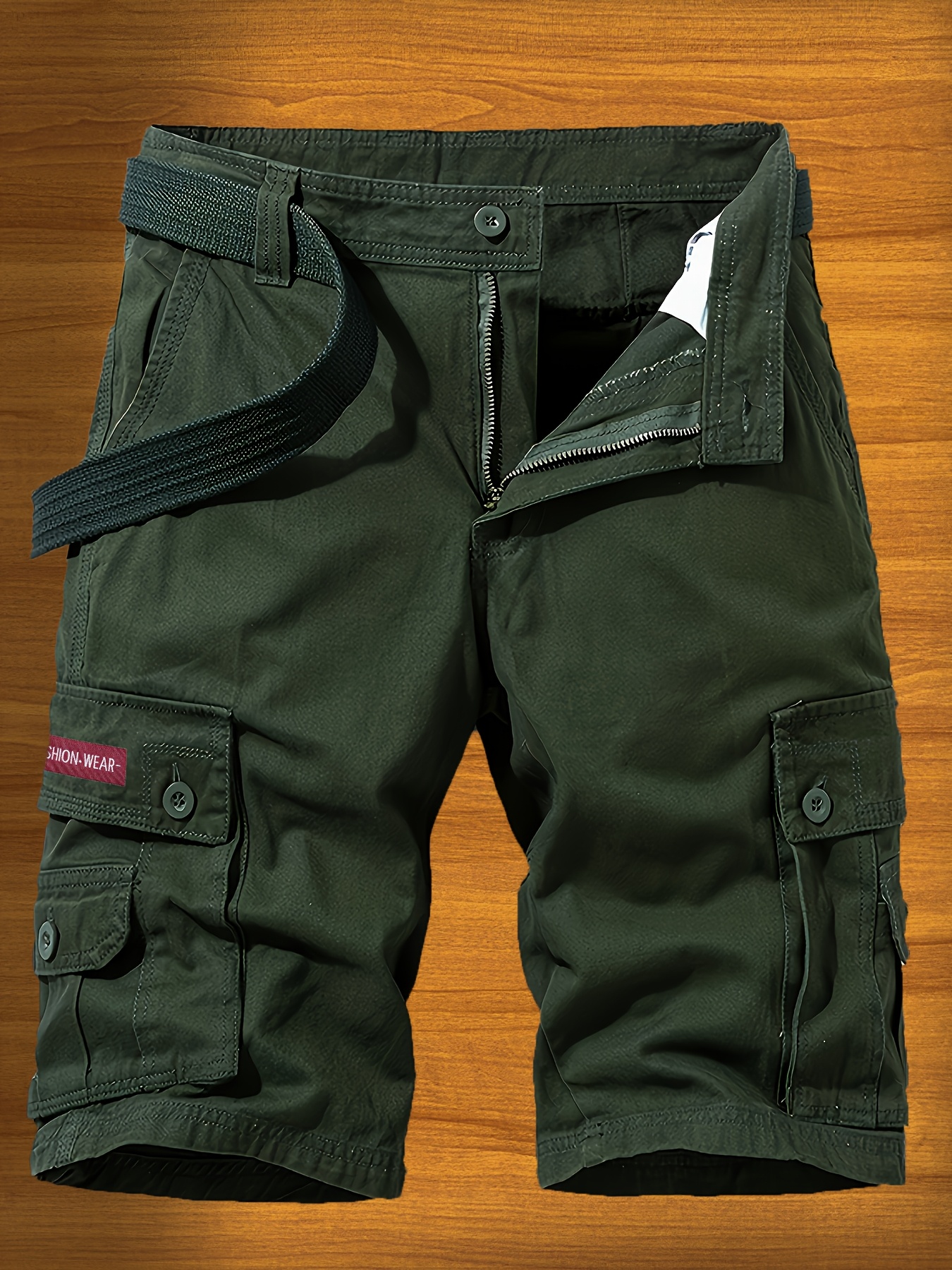 *'s Wo*'s Outdoor Casual Cargo Shorts Straight-Leg Multi-Pocket Khaki  Shorts with Elastic Waistband, No Belt Loops, Durable Non-Stretch Fabric