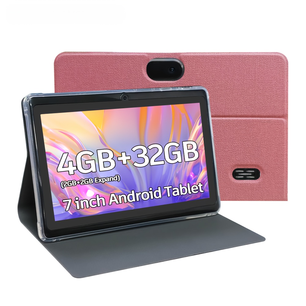   7-zoll tablet   11, 4gb (2gb+2gb erweiterbar)  , 32gb rom, unterstützt 1tb tf erweiterbaren speicher,  -core-prozessor, hd-ips-display, dual-kamera, 2,4g/5g wifi, mit hülle (grau/pink/blau) wählbare optionen, mini-tragbares tablet für   heimunterhaltung