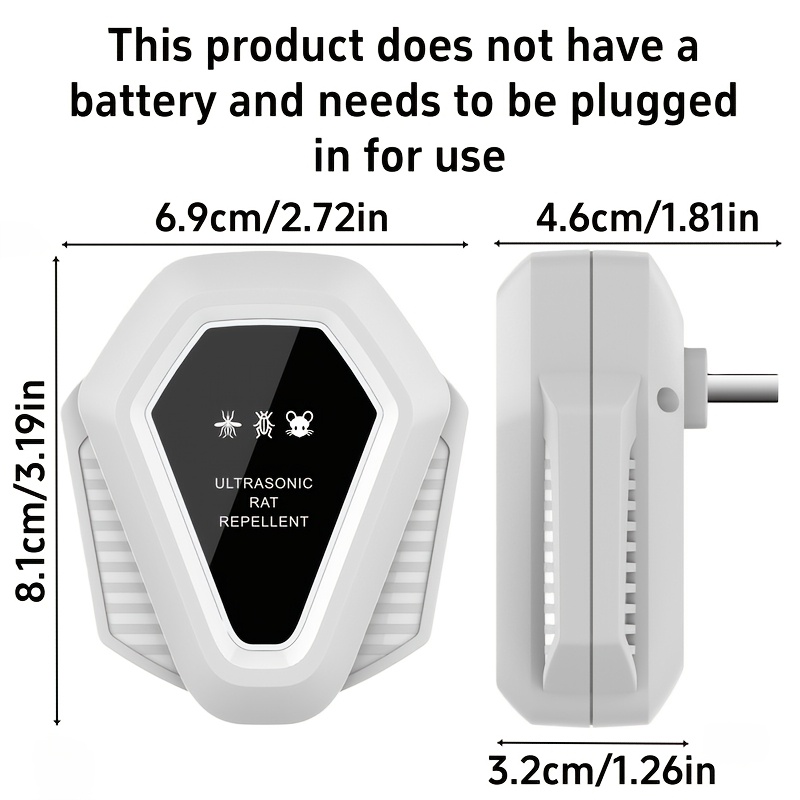 High-Tech Electronic Cat, White | Multi-Frequency Ultrasonic Pest Repeller, USB Powered, with AI Dynamic Frequency Adjustment, Safe for Humans and Pets, Effective Against Mice, Flies, Cockroaches, and More