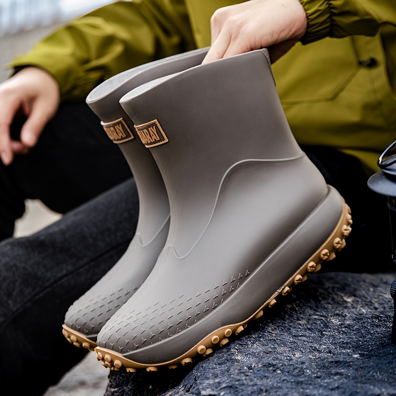 TEMU Stylish And Minimalist Rain Boots For Men And Women, Designed For Work Sites With Slip-resistant And Durable Features, Suitable For Outdoor