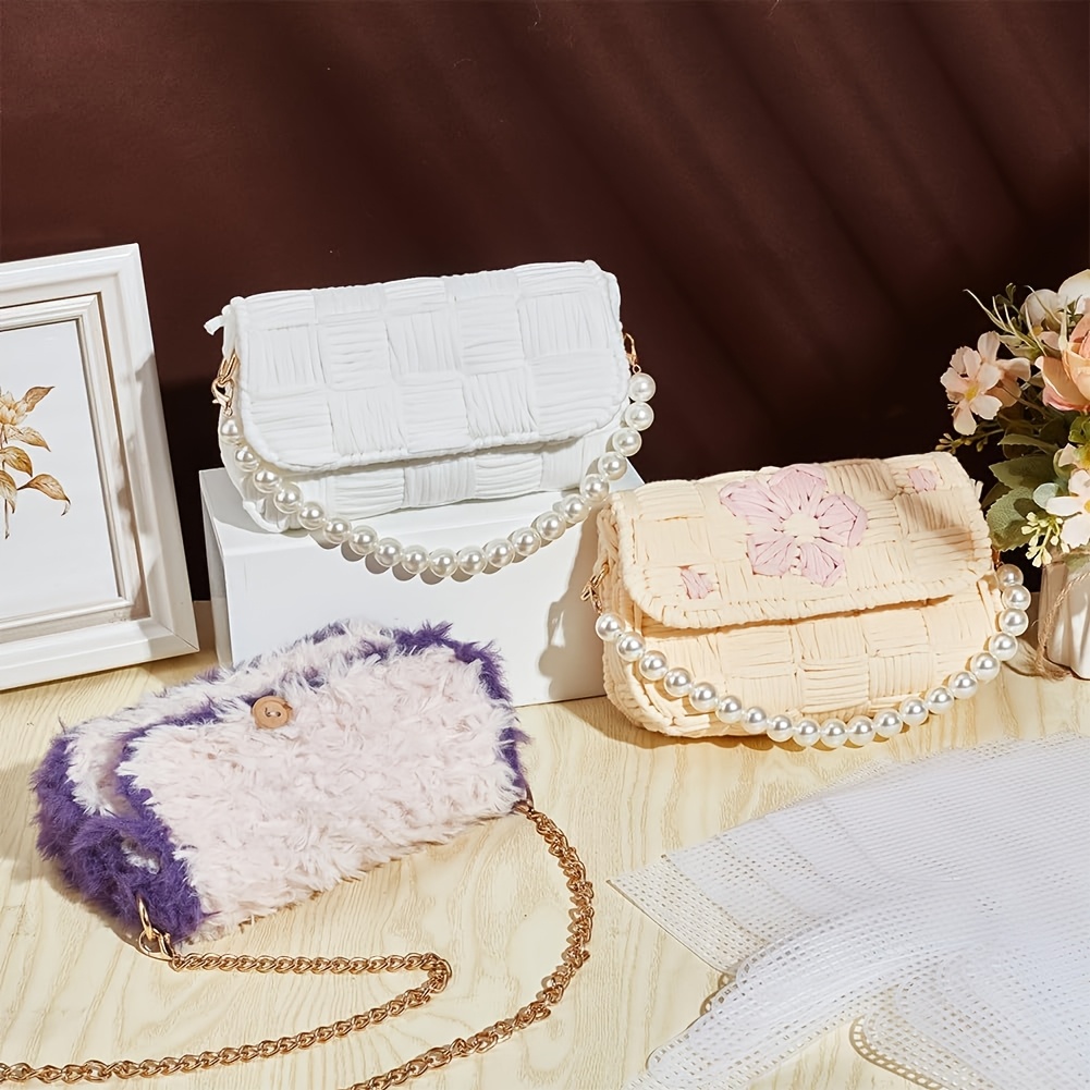 white plastic mesh canvas sheets diy crochet bag making Temu Oman