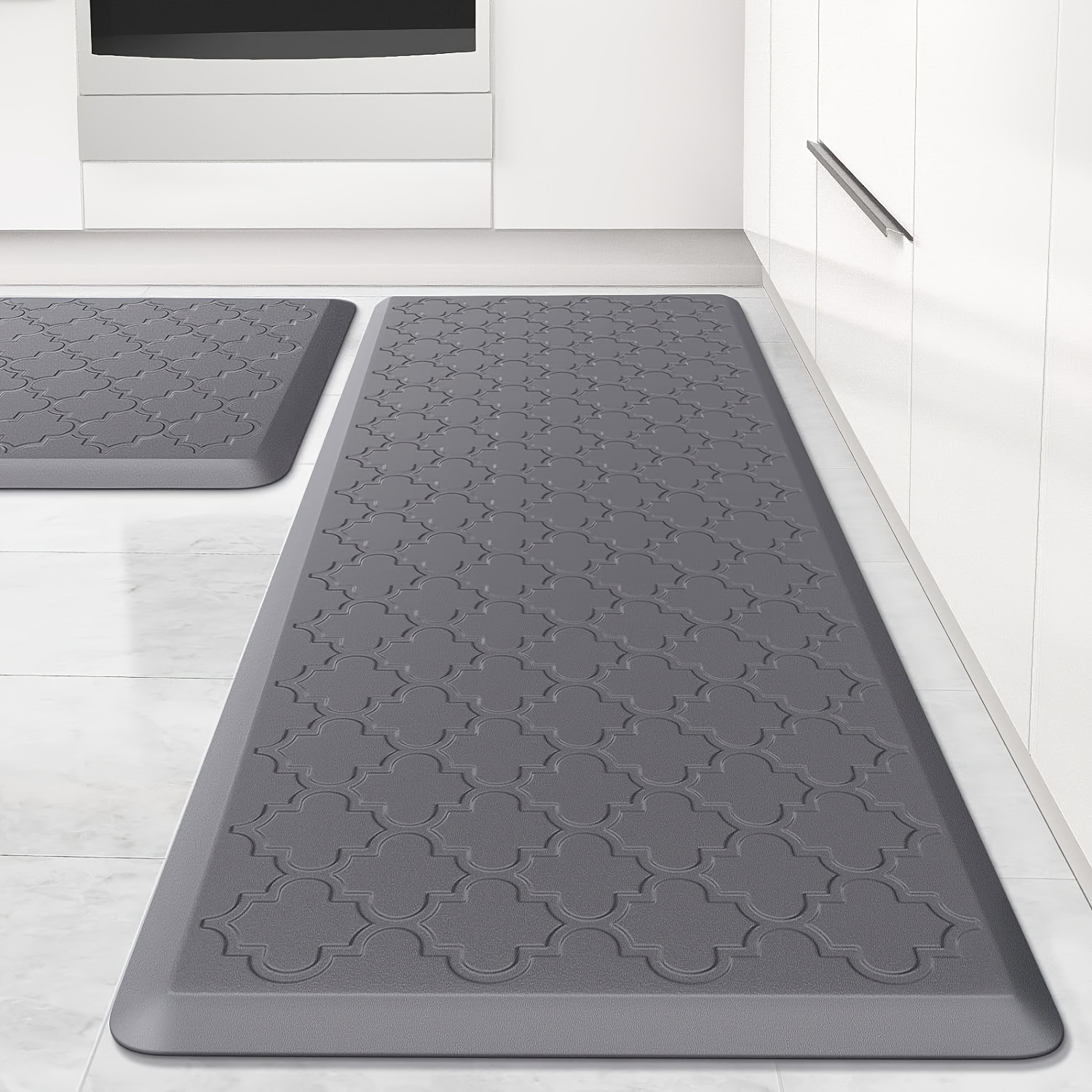 Grey Kitchen Rugs Anti-Fatigue Kitchen Mat - Thick Cushioned Standing Mat  For Kitchen \u0026 Office Extra Large Anti Fatigue Kitchen Mats, image size:1500x1500