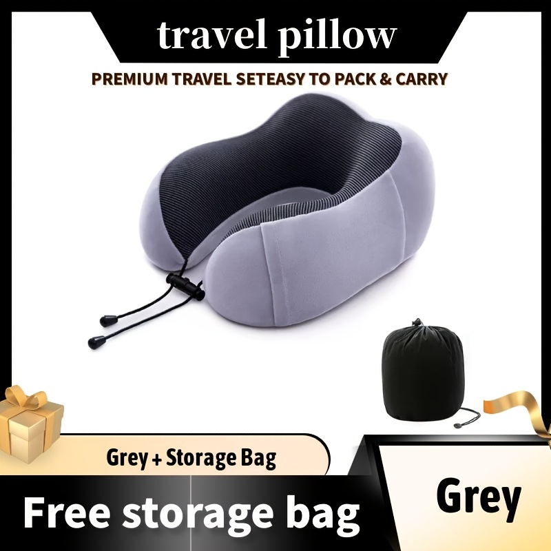 TEMU 1 Memory U-shaped Pillow Neck Pillow, Airplane Travel Pillow, Car Headrest, Napping Pillow, Detachable And Washable Velvet Pillow, Portable