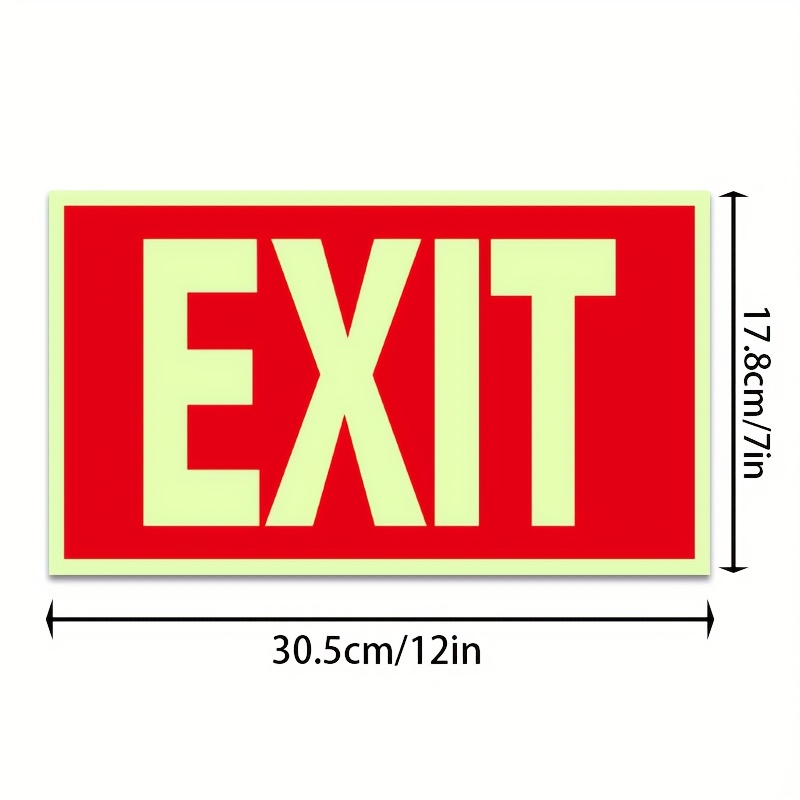 TEMU 1pc 7*12 Pulgadas Letrero de Emergencia que en para de Escape, Letrero de Seguridad de Entrada de Evacuación para Emergencias