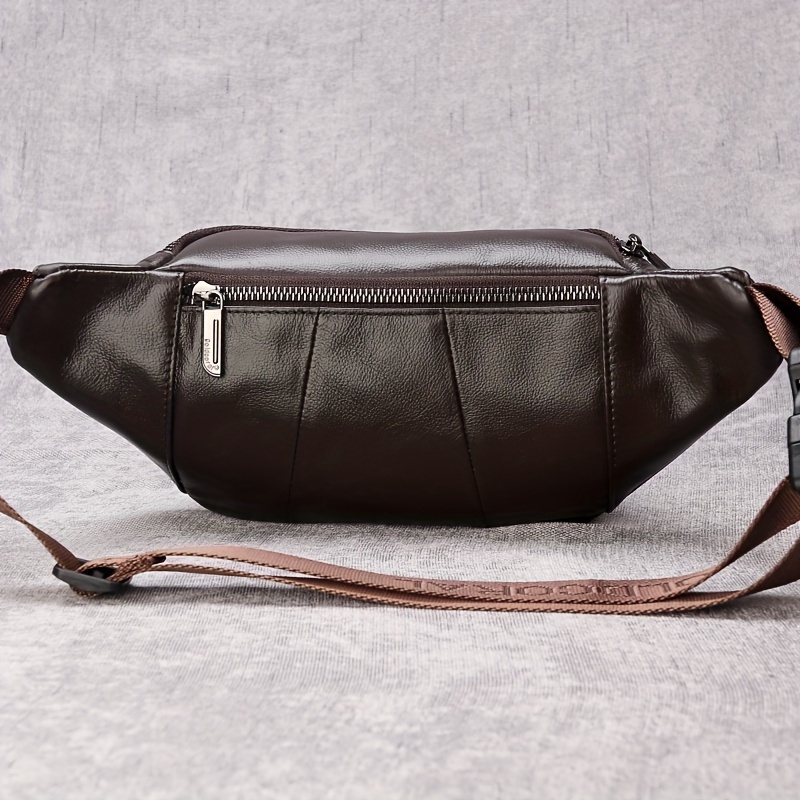 Bauchtasche Aus Echtem Leder – Große Kapazität, Verstellbar, Für Damen & Herren, Schwarz