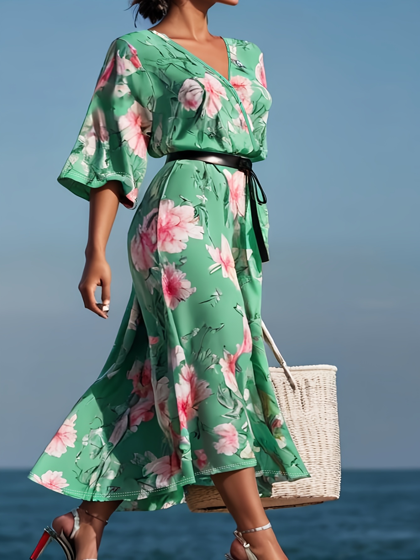dark green dresses hoco Strapless Pink 3D Floral Long Prom Dresses, Pink 3D Floral Long Formal Evening Dresses, US 14 / Pink as Pics / No Rush main image 0