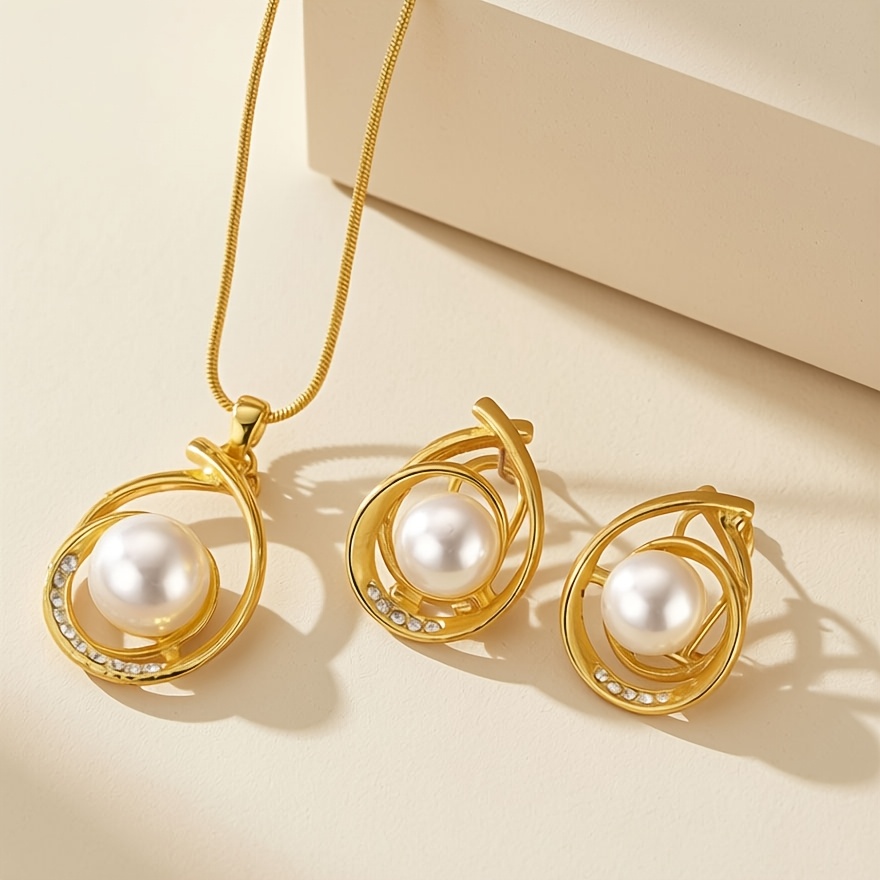 Image of Shaped Necklace And Earring Set, Unisex Additions Suitable For Gifts For Men And Women