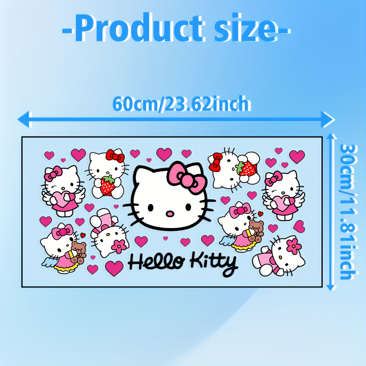 1pc Of Hello Kitty Window Stickers For Valentine's Day, Suitable For Glass, Wall Art, Removable Stickers For Decoration, Glass Door And Window Decor, Car Window Decoration, And Game Wall Decor
