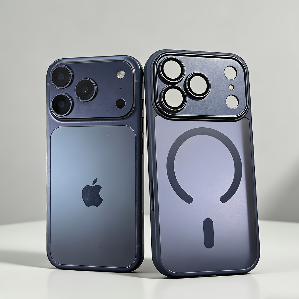 Phone Case - Luxury Magnetic Wireless Charge Phone Case Suitable for Iphone 17 Pro Max Air 16 15 14 13 12 11 Pro Max Plus Matte Translucent Hard Back Armor Shockproof Camera Lens Protection Cover