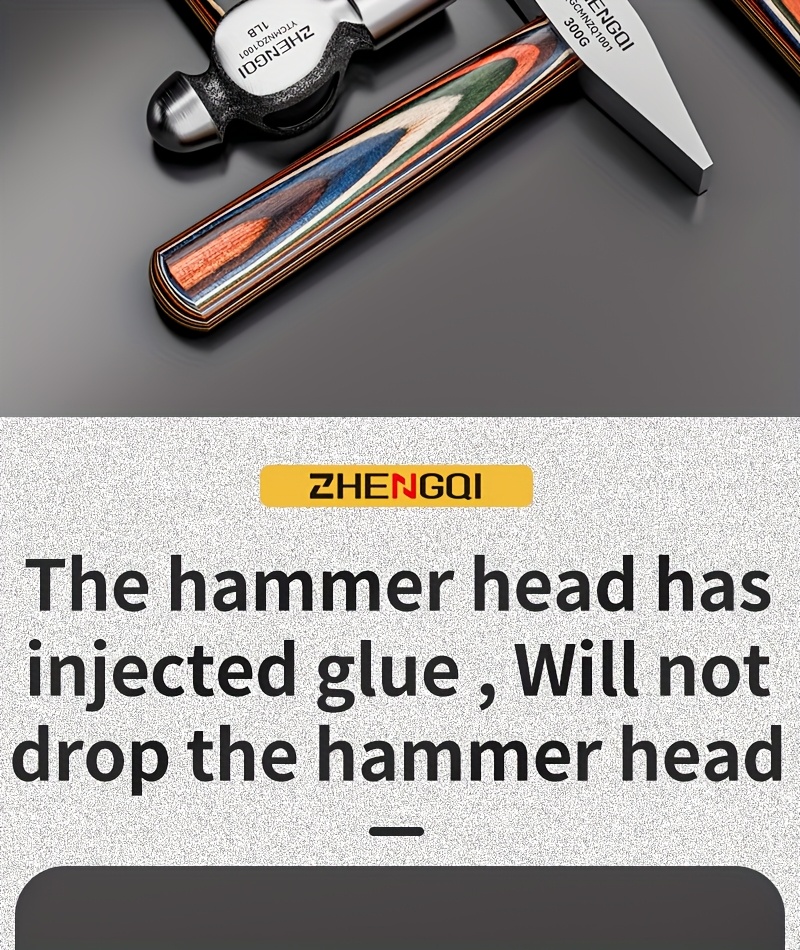 Non-Fading Wooden Handle Hand Hammer Horn Hammer Carpenter'S Hammer Octagonal Hammer Mini Hammer Non-Fading Colored Wooden Handle Hammer, Laminated Process Wooden Handle Non-Fading for Home Work Convenient to Carry Hand Hammer Outdoor Hammer