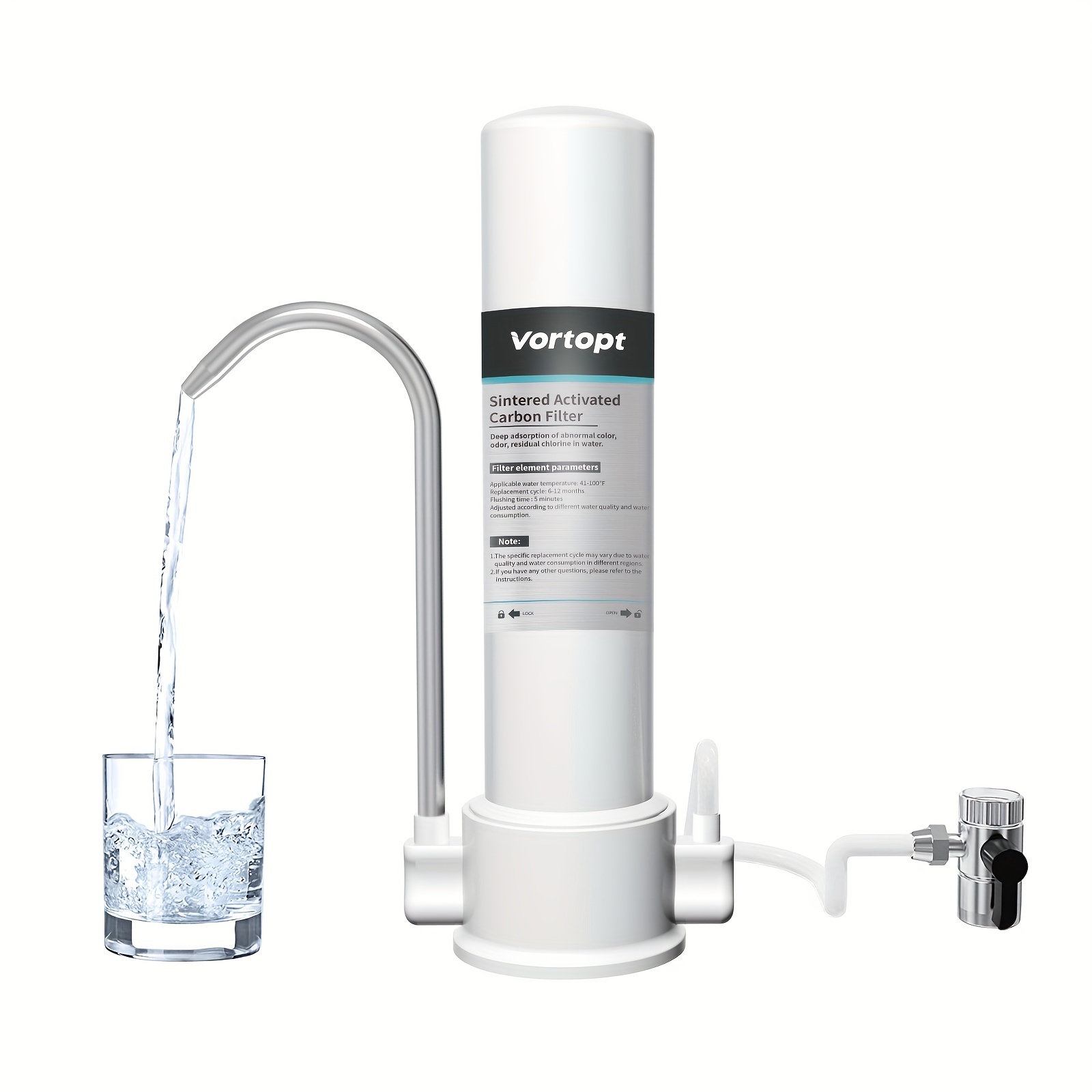 

F 8 White Countertop Carbon Bar Water Purifier, Install Water Filtration System Home Kitchen Water Purifier Tap Water Filter, F 8 Model Replacement Filter