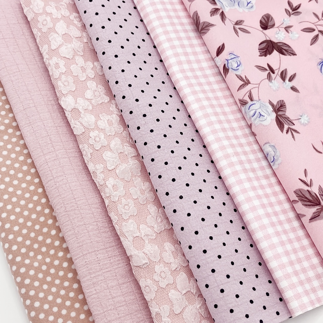 TEMU 6pcs Pink Fabrics For Hand Sewing, Craft Making, Craft Fabrics