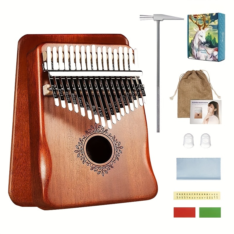 

17 Keys Kalimba Thumb Piano High Quality Wood Mbira Body Musical Instruments With Learning Book For Beginners