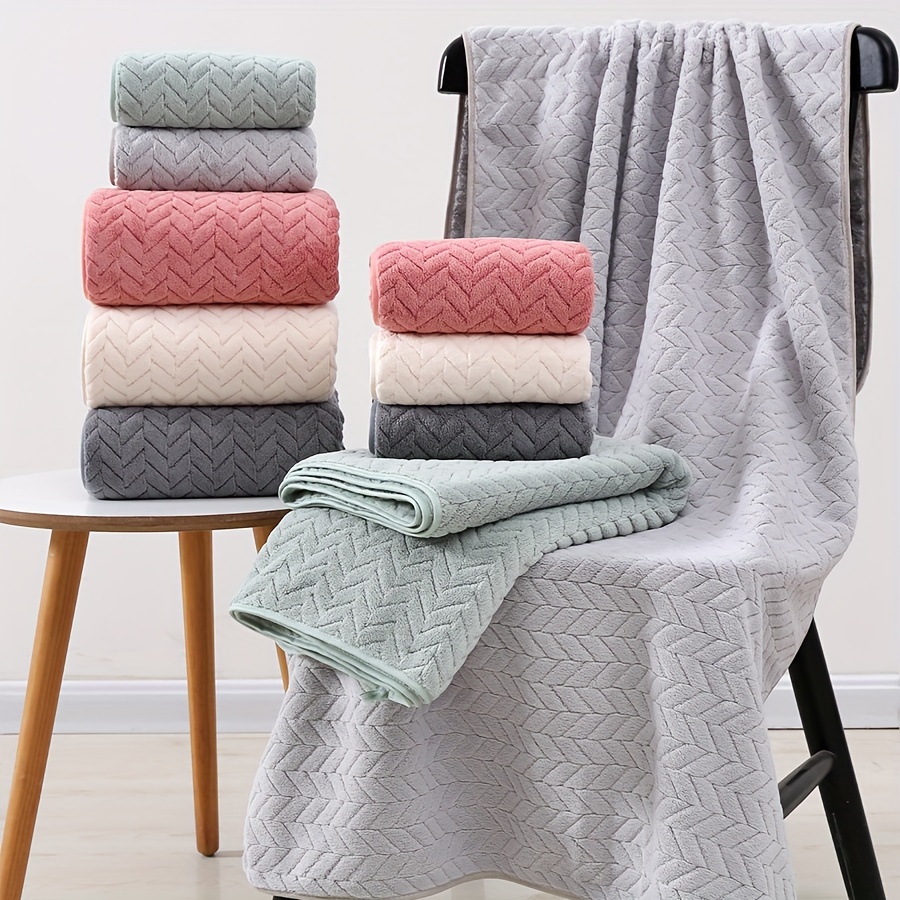 Coral Velvet Towel Set 2 Bath Towels 2 Hand Towels 4 - Temu