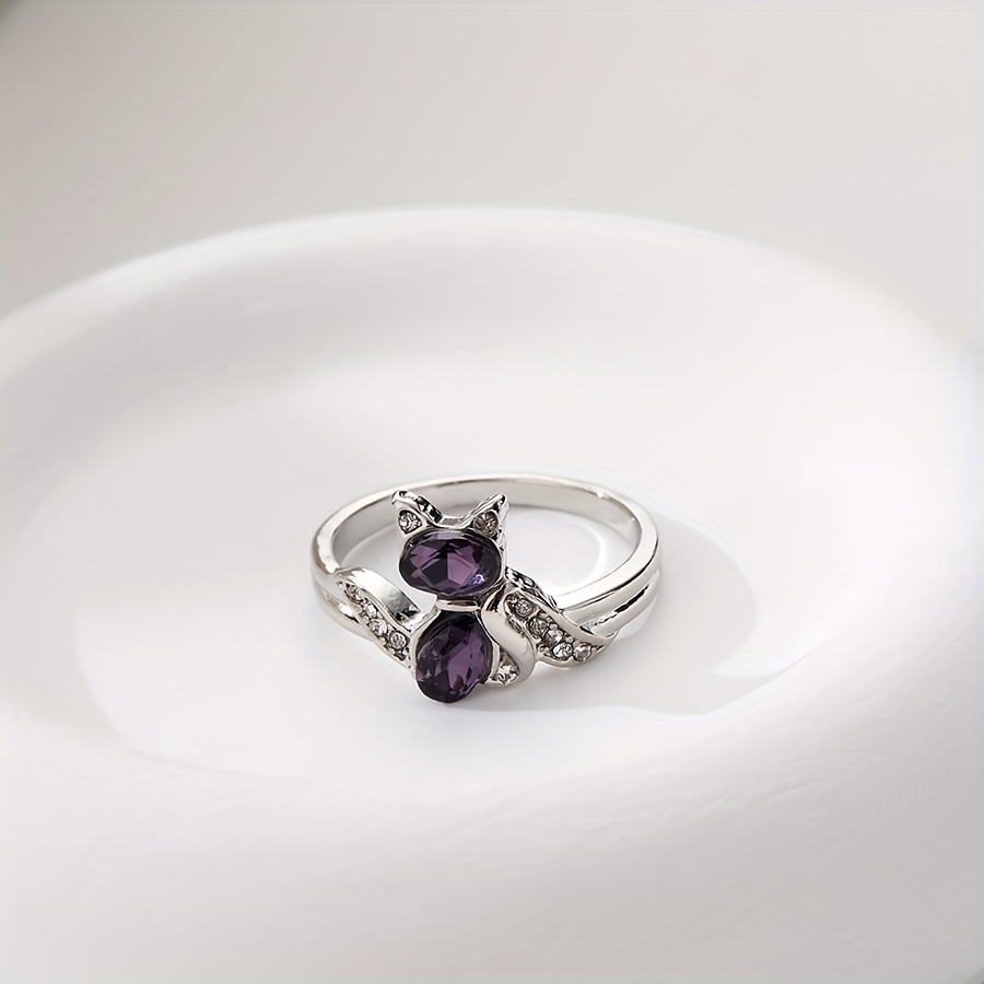 TEMU 1pc Fashion Elegant Luxury Kitten Ring Men's Women's Ring Valentine Gift For Relatives Daily Gift For Women Anniversary Gift Easter Gift