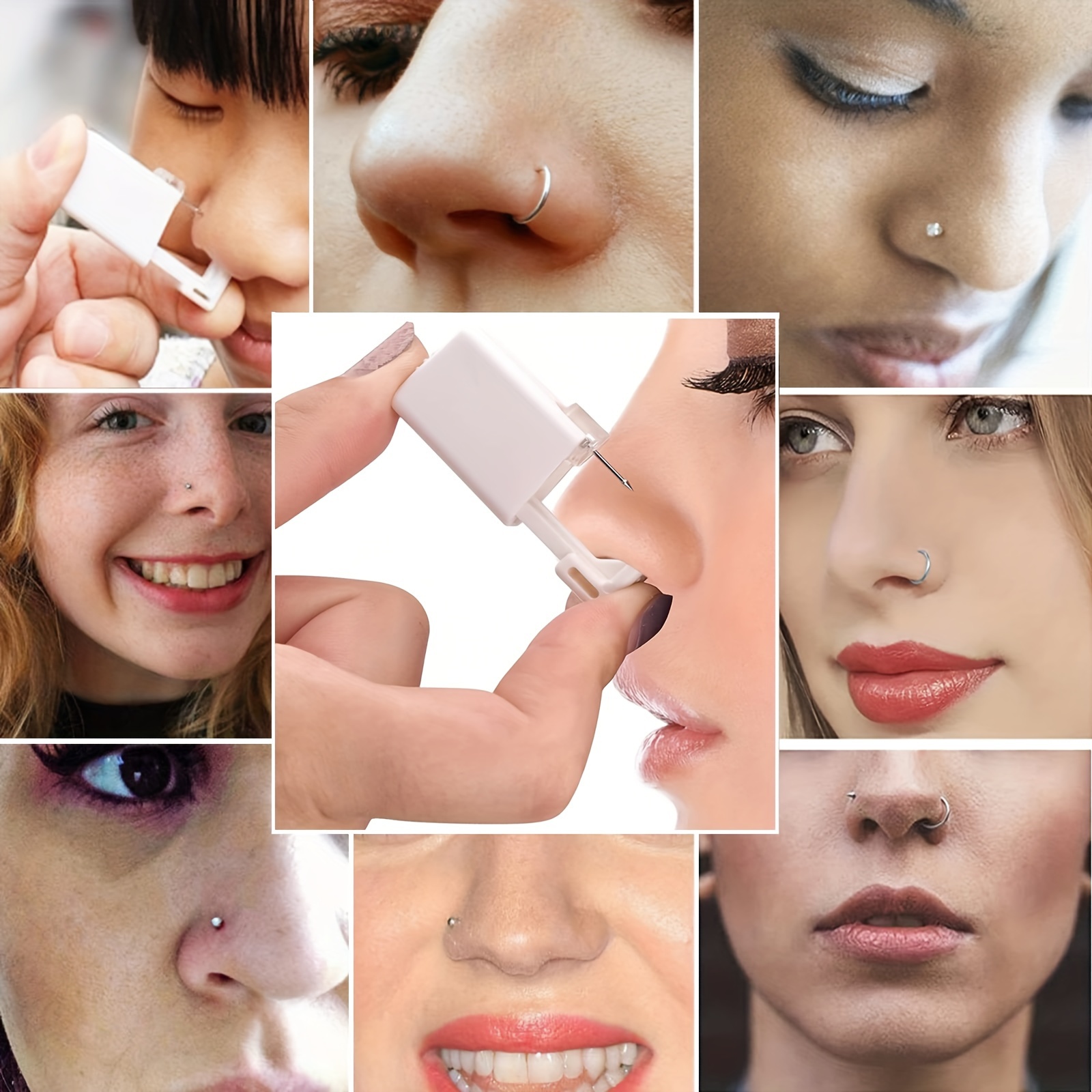 nose piercing kit 4 pack self nose piercing gun disposable safety nose piercing kit with nose rings stud nose piercings gun kit tool details 5