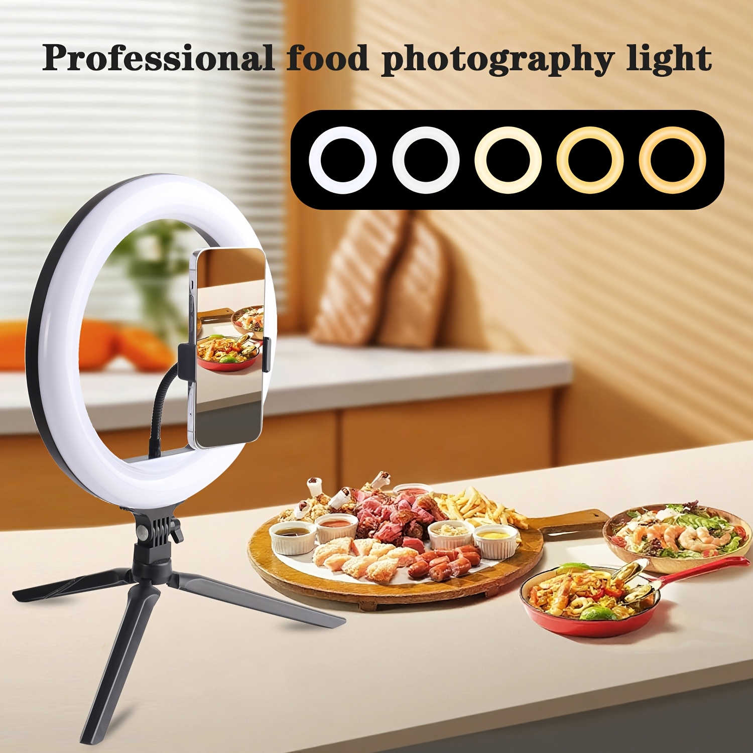 TEMU 10-inch Professional Fill Light Set, Usb Plug, 3 Modes, With 360° Rotation And Multifunctional Switch - Choice For Photography And Video