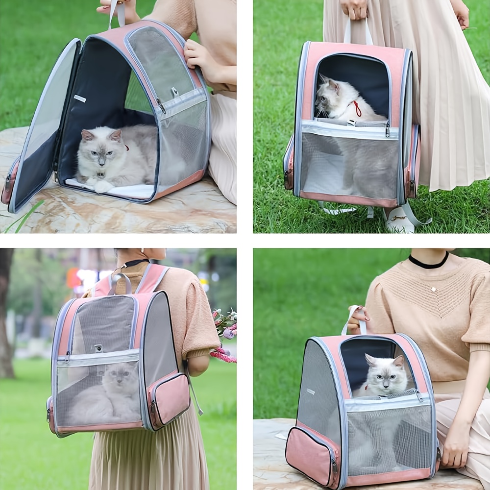 

Home Relaxation, Cat Backpack Carrier With Zip Closure, Padded Shoulder Straps & Mesh Ventilation - Ideal For Small Pets Up To 16 Lbs, & Vet Transport