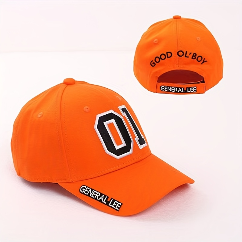 TEMU Vibrant Orange Embroidered Baseball Caps And Couple Caps Featuring An Adjustable Strap, Wide Brim, And Made From Lightweight And Durable