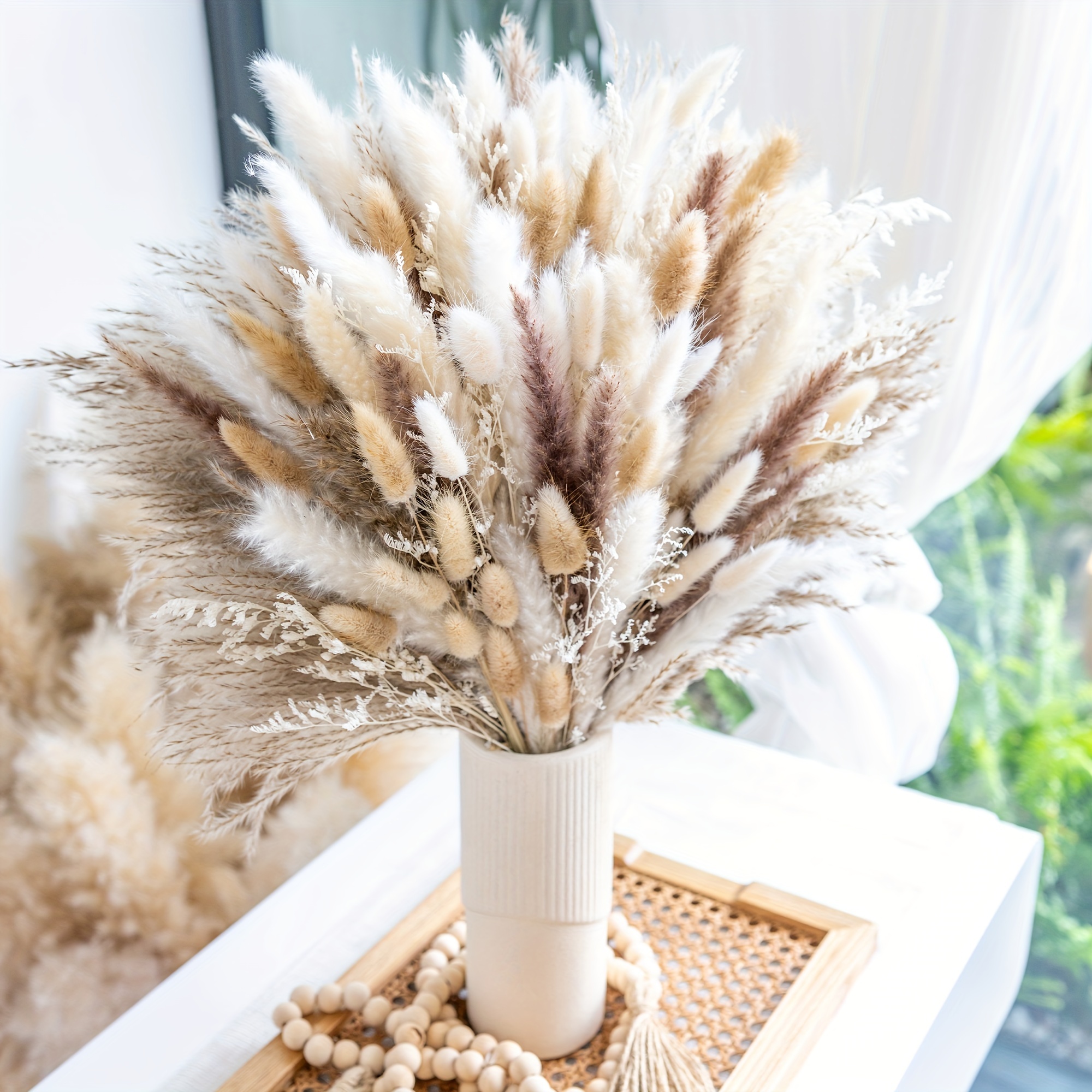 dried pampas grass decor pampas grass contains bunny tails Temu