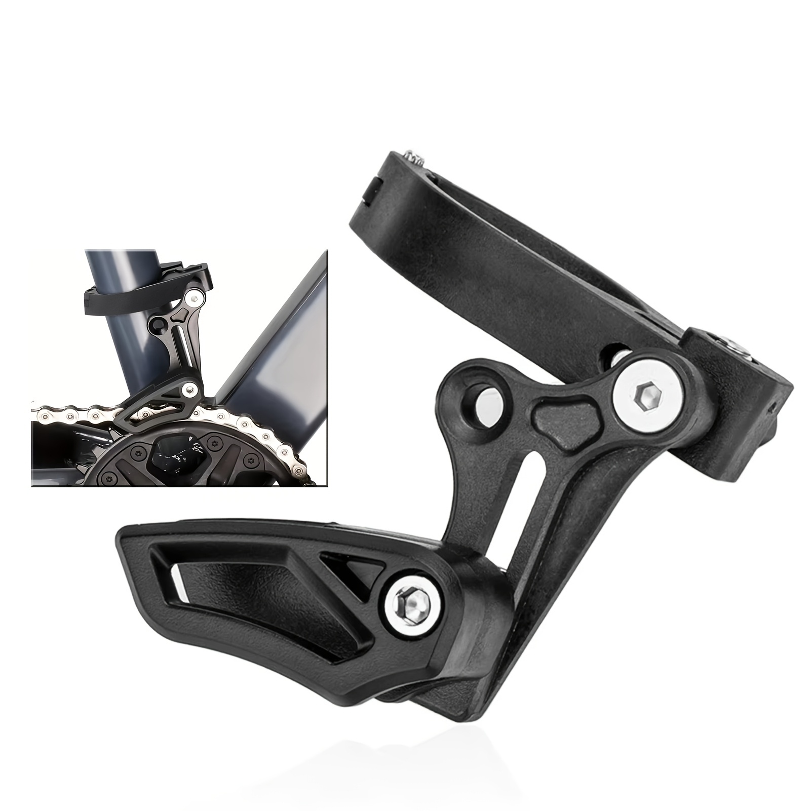 TEMU Bicycle Chain Guide Positive And Negative Tooth Chain Front Pulling Chain Press To Prevent Chain Drop Chain Catcher Stopper Cycling Accessory