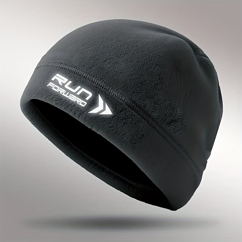 TEMU 1pc Winter Thermal Beanie Hat - Cold Weather Running, Cycling, Hiking Cap - Soft For - Black - Minimalist Sporty Design For Gym, Outdoor