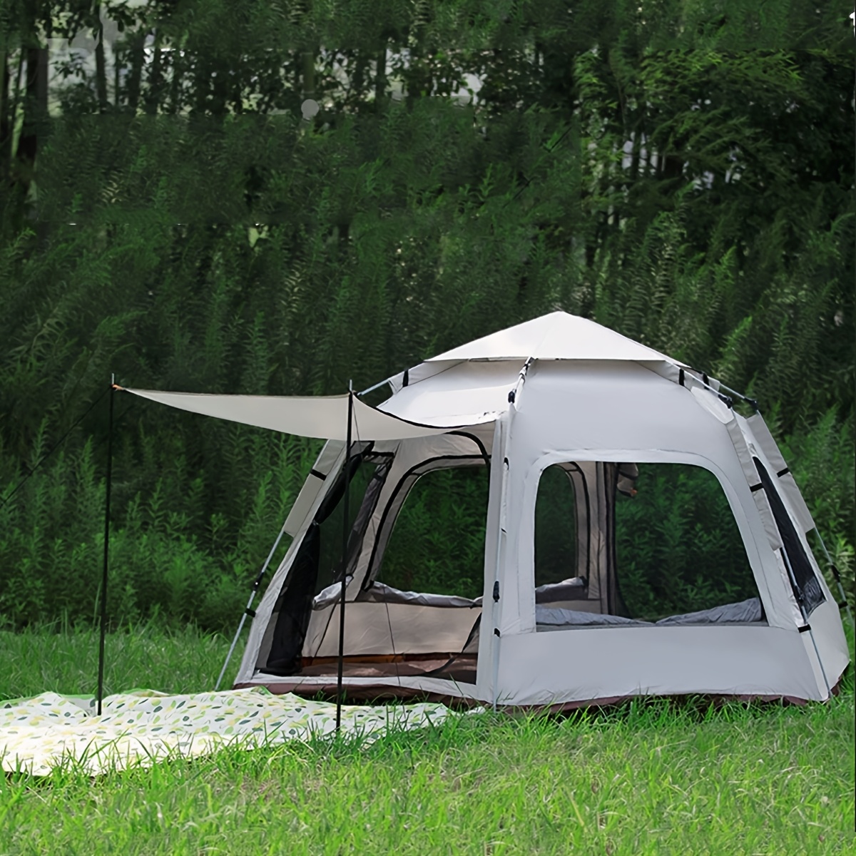 1pc white hexagon tent people automatic portable camping