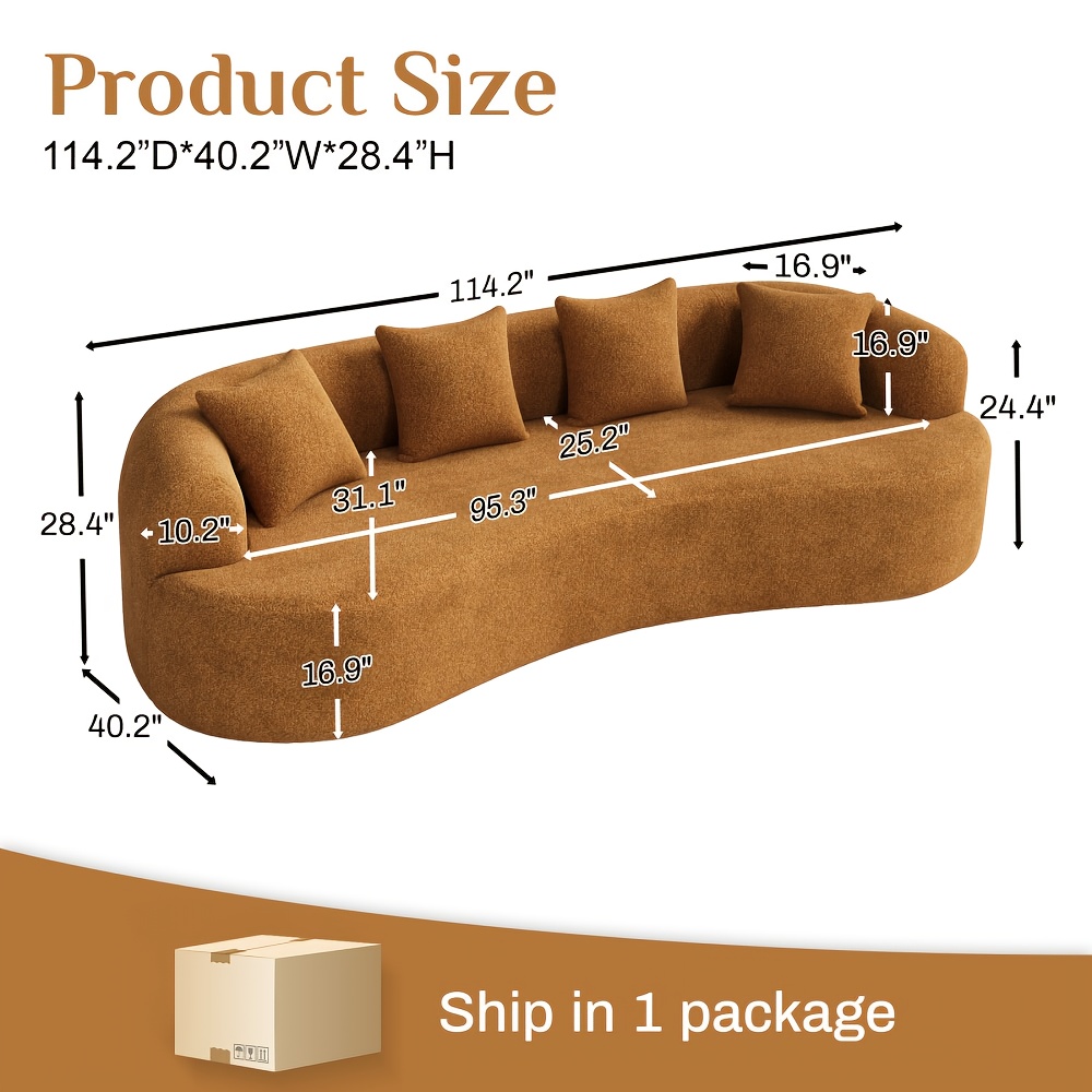 Moedrn Oversized Boneless Curved Sofa 68.5