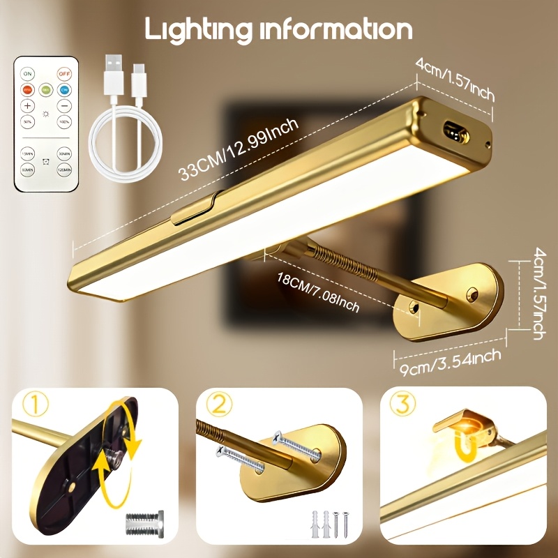 Dimmable LED Display Light with Remote Control and Adjustable Mount