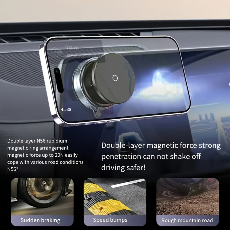 2025 new model car phone holder with vacuum suction and magnetic attachment specifically designed for navigation in vehicles details 1