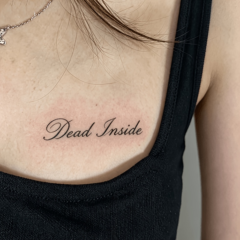 3pcs Waterproof Temporary Tattoo Stickers, English Quotes Design